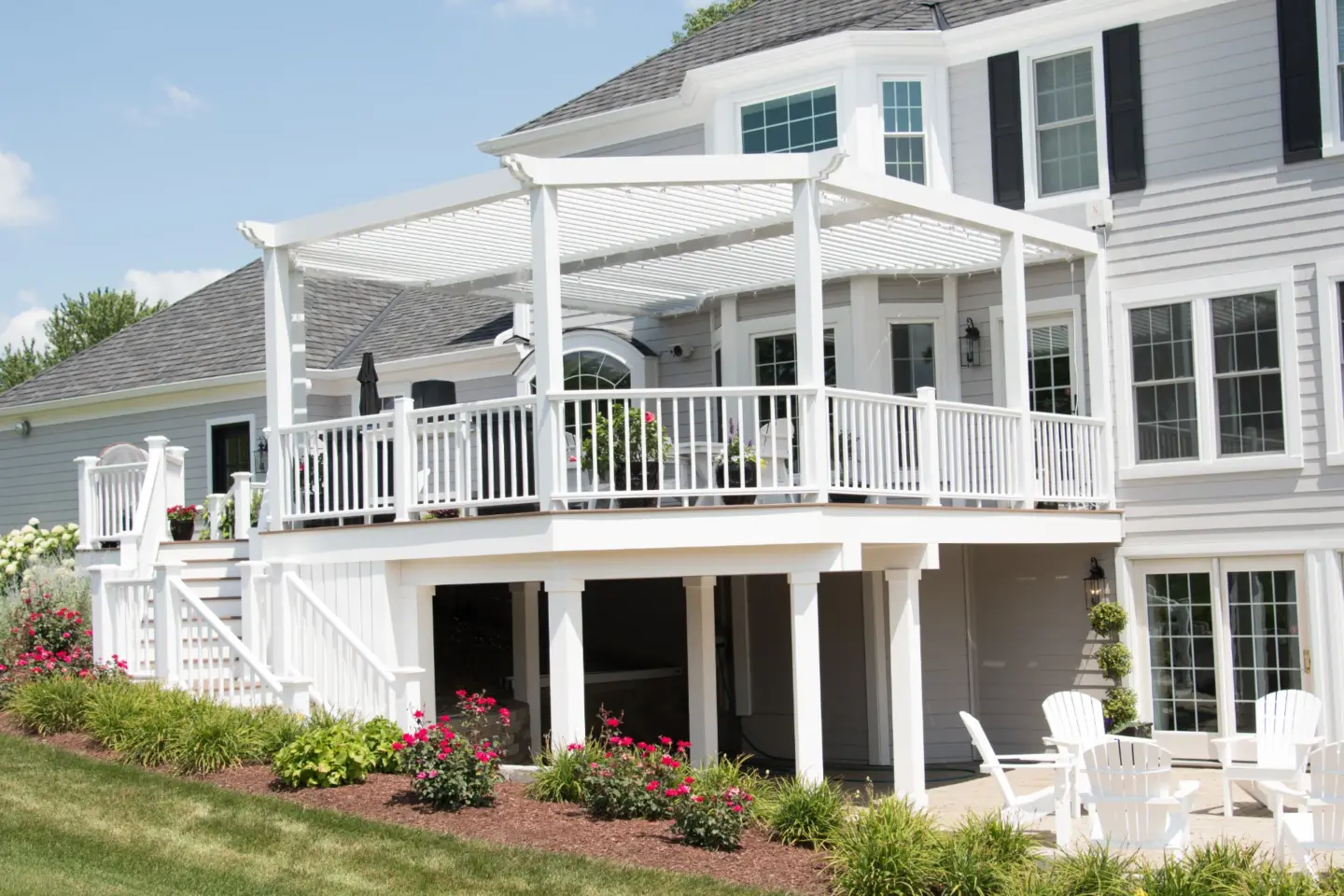 Louvered Pergola Installation in Schaumburg, IL | Woodridge Deck & Gazebo Co.